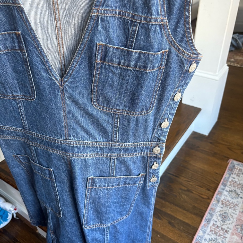 Madewell Denim Cap Sleeve mini Dress with Pockets - Size 6 - Picture 4 of 6